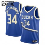 Milwaukee Bucks Trikot Giannis Antetokounmpo Nike 2024-25 City Edition Blau Swingman - Kinder